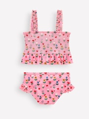 Boden Pink Peplum Smocked Bikini - Image 3 of 4