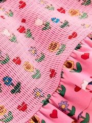 Boden Pink Peplum Smocked Bikini - Image 4 of 4