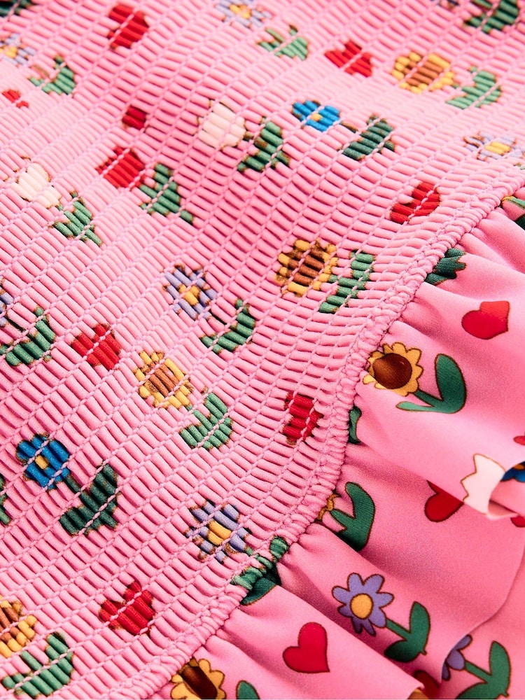 Boden Pink Peplum Smocked Bikini - Image 4 of 4