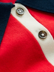 Boden Red Lara Cotton Henley Jumper - Image 6 of 6