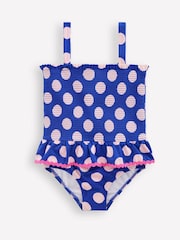 Boden Blue Peplum Smocked Swimsuit - Image 1 of 3