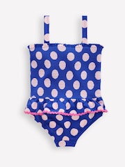 Boden Blue Peplum Smocked Swimsuit - Image 2 of 3