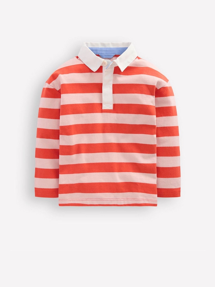 Boden Red Drop Shoulder Rugby Top - Image 1 of 3