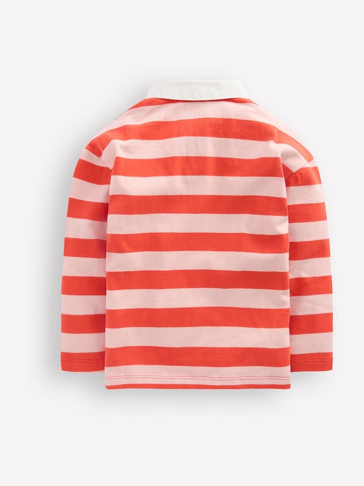 Boden Red Drop Shoulder Rugby Top - Image 2 of 3