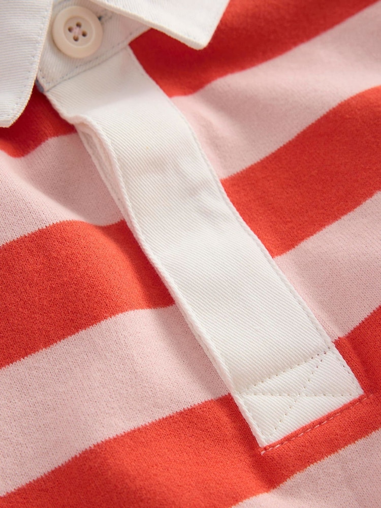 Boden Red Drop Shoulder Rugby Top - Image 3 of 3