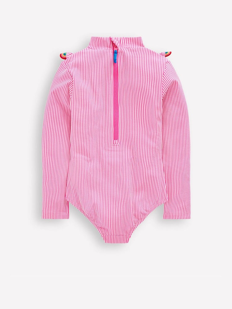Boden Pink Long Sleeve Frill Swimsuit - Image 1 of 3