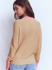 Boden Brown Grace Colour Block Jumper - Image 3 of 6