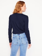 Boden Blue Cotton Crew Long Sleeve Top - Image 3 of 6
