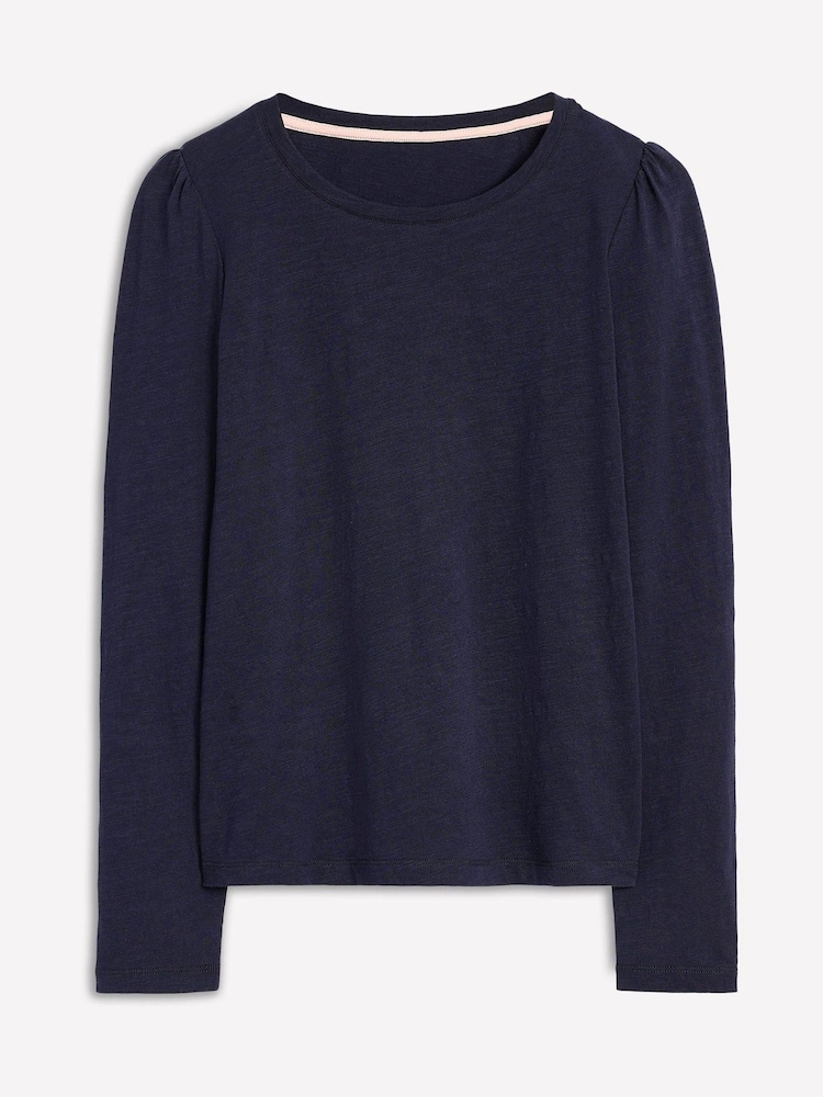 Boden Blue Cotton Crew Long Sleeve Top - Image 6 of 6