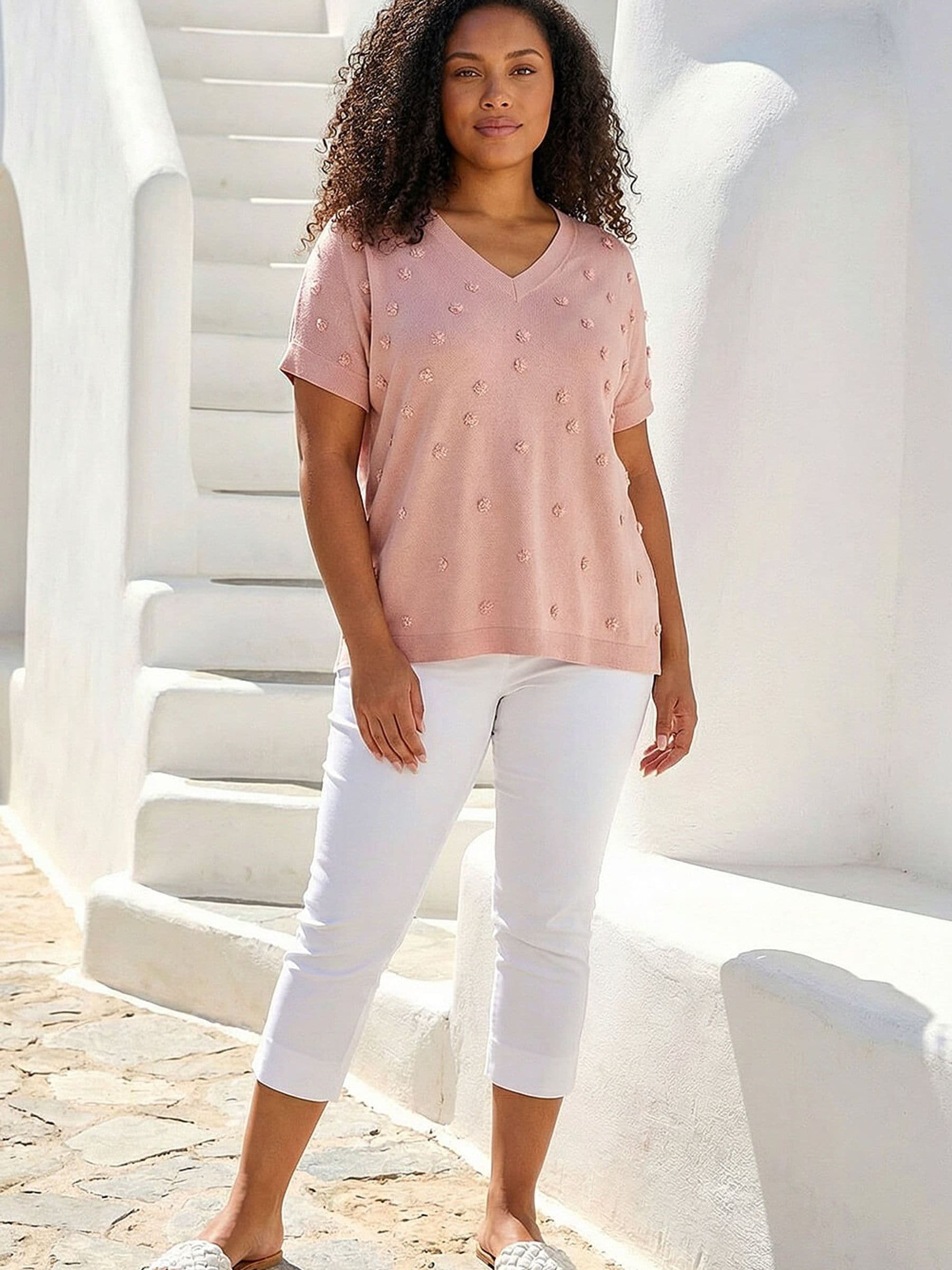 Buy Roman Pink Curve Faux Pearl Embellished Top from Next India