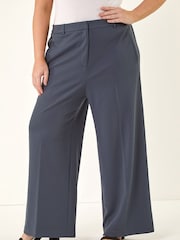 Roman Grey Curve Tailored Wide Leg Stretch Trousers - Image 4 of 5