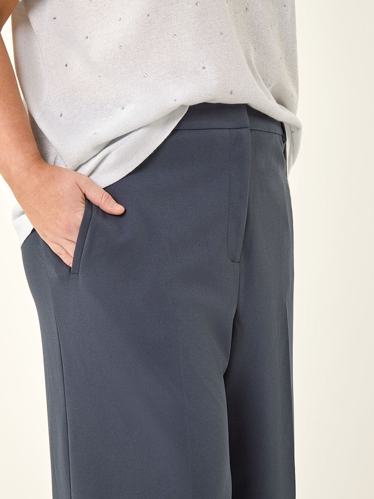 Roman Grey Curve Tailored Wide Leg Stretch Trousers - Image 5 of 5