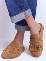 Boden Brown Etta Ghillie Mule Clogs - Image 2 of 6