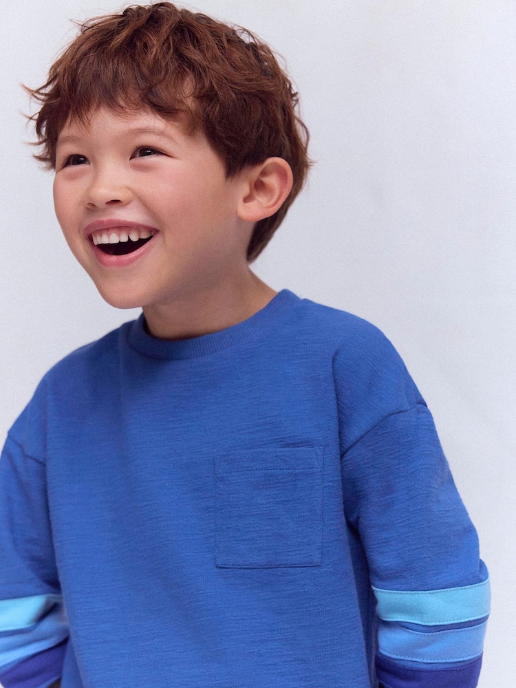 Boden Blue Relaxed Mid-weight T-Shirt - Image 2 of 6