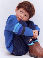 Boden Blue Relaxed Mid-weight T-Shirt - Image 3 of 6