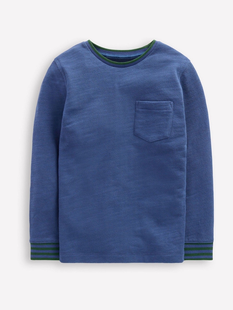 Boden Light Blue Cosy Mid-weight T-Shirt - Image 1 of 3 Boden Light Blue Cosy Mid-weight T-Shirt - Image 1 of 3