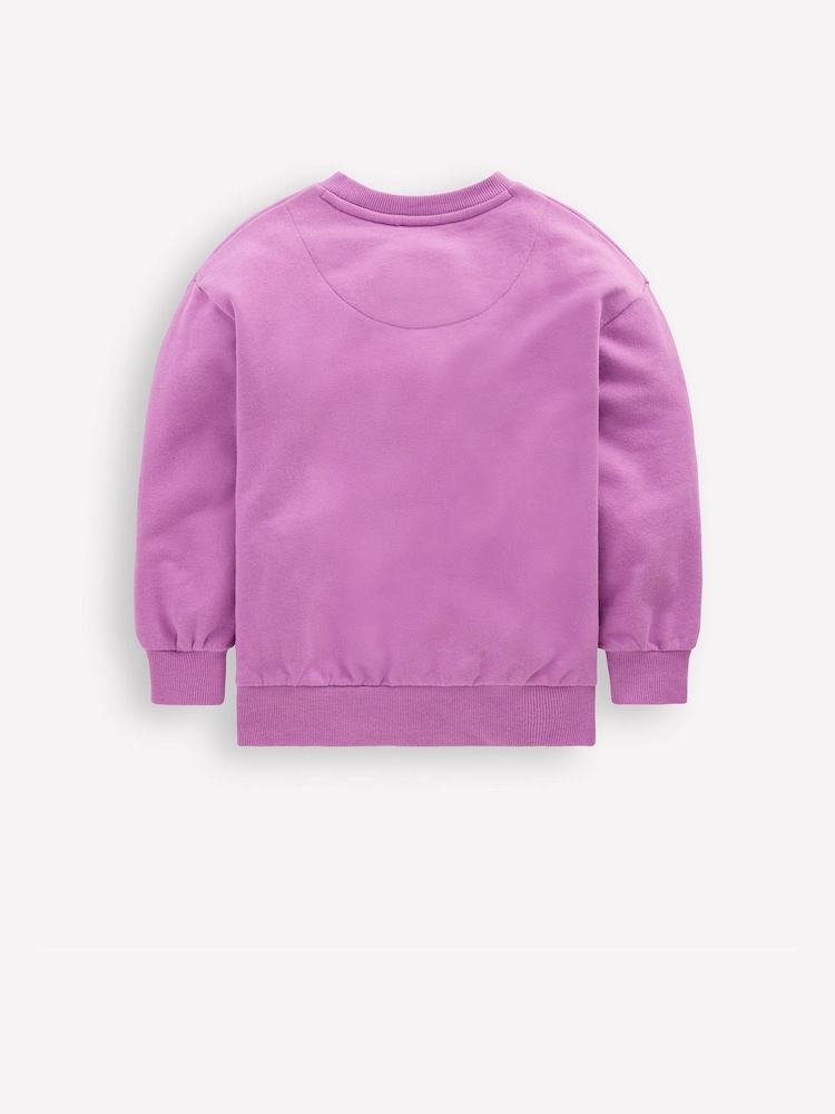 Boden Purple Bobbie Appliqué Sweatshirt - Image 2 of 3