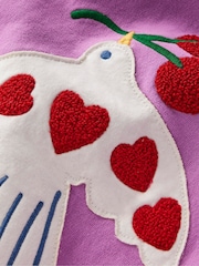 Boden Purple Bobbie Appliqué Sweatshirt - Image 3 of 3