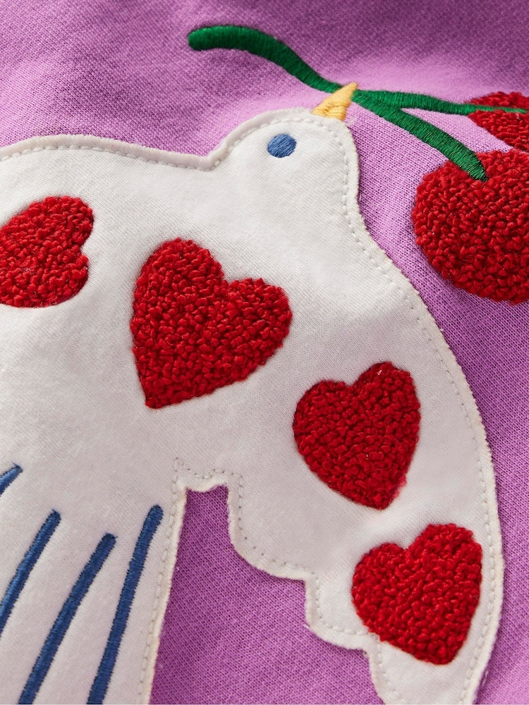 Boden Purple Bobbie Appliqué Sweatshirt - Image 3 of 3