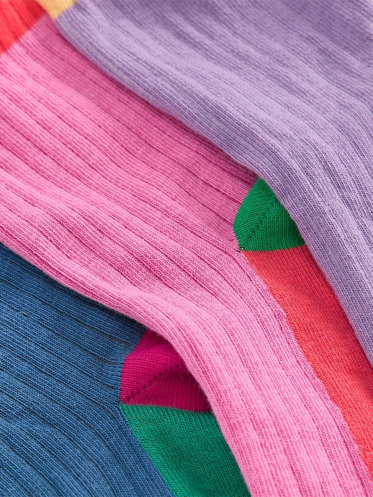 Boden Red Colourblock Socks 3 Pack - Image 2 of 3