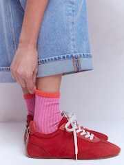 Boden Red Colourblock Socks 3 Pack - Image 3 of 3