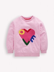 Boden Pink Bobbie Appliqué Sweatshirt - Image 1 of 3