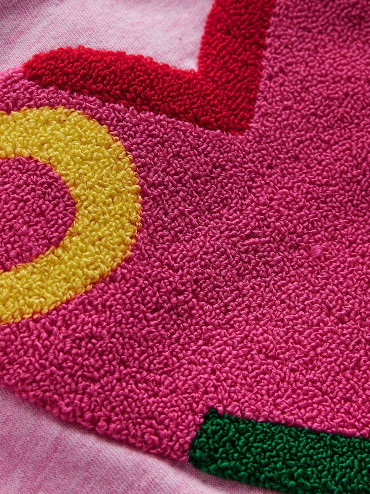 Boden Pink Bobbie Appliqué Sweatshirt - Image 3 of 3