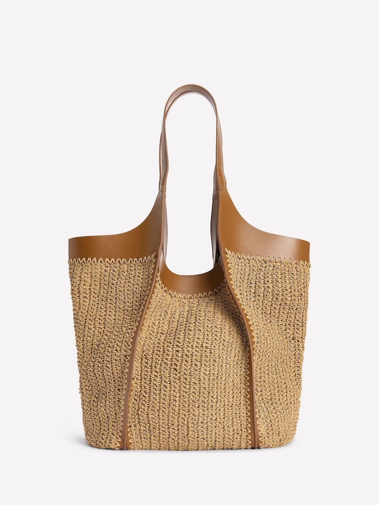 Boden Cream Straw Tote - Image 1 of 4