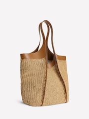 Boden Cream Straw Tote - Image 2 of 4