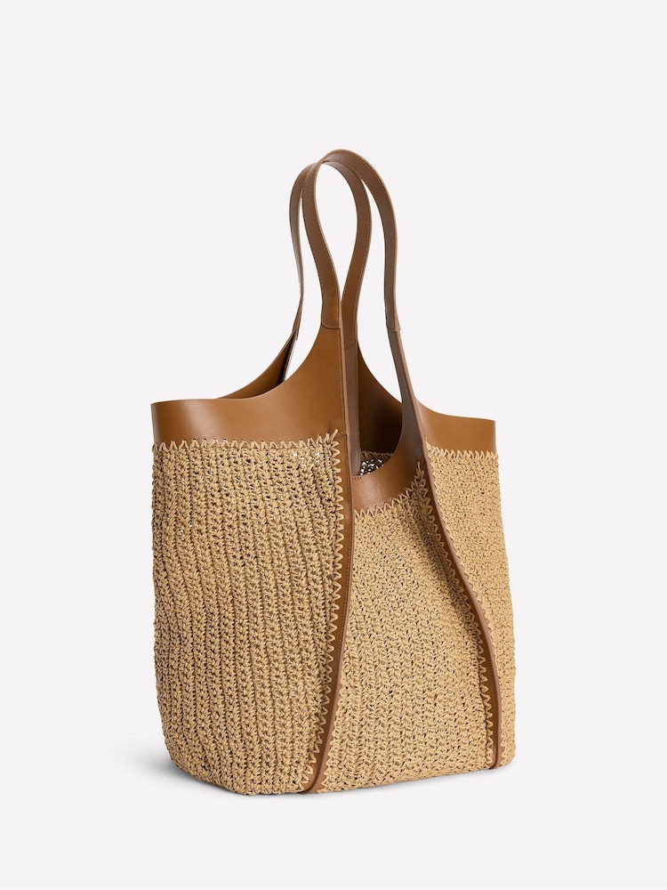 Boden Cream Straw Tote - Image 2 of 4