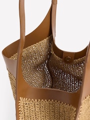 Boden Cream Straw Tote - Image 3 of 4