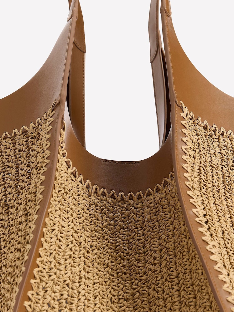 Boden Cream Straw Tote - Image 4 of 4