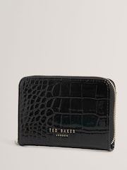 Ted Baker Black Varlee Croc Effect Small Zip Around Wallet - Image 2 of 4
