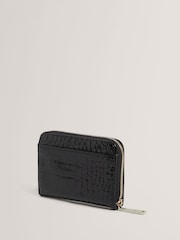 Ted Baker Black Varlee Croc Effect Small Zip Around Wallet - Image 3 of 4