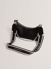 Ted Baker Black Laarna Webbing Small Leather Shoulder Bag - Image 4 of 4