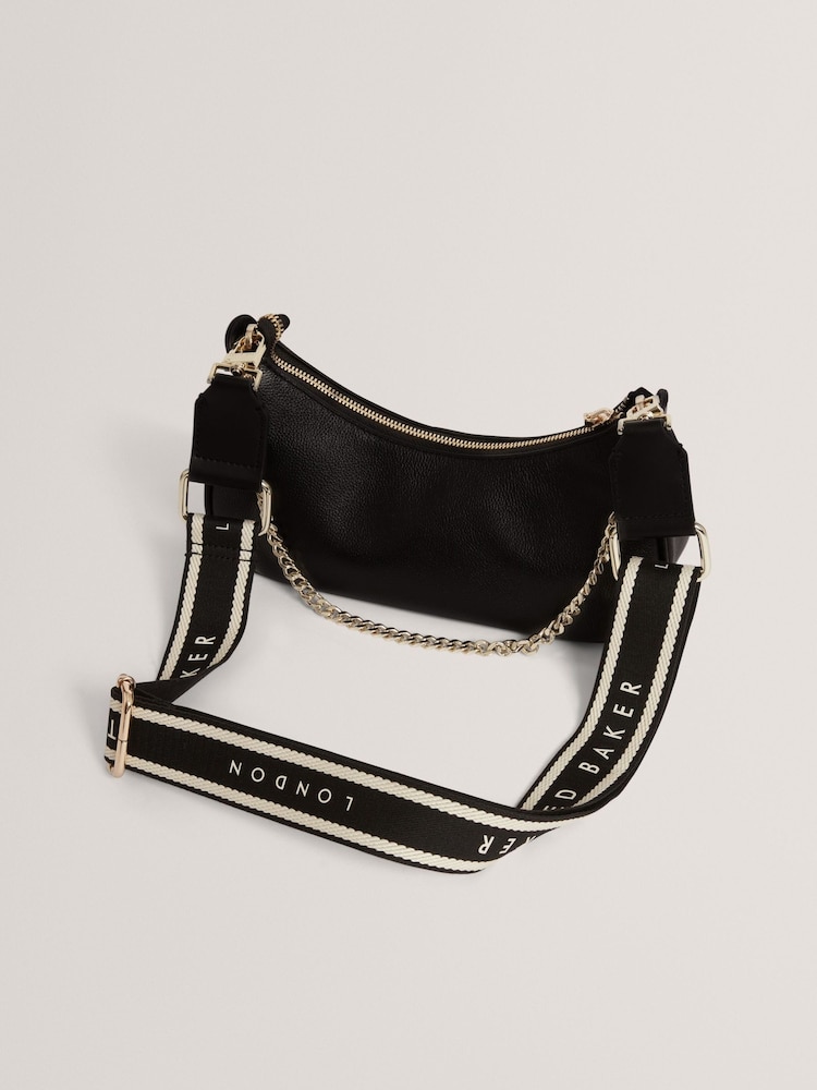 Ted Baker Black Laarna Webbing Small Leather Shoulder Bag - Image 4 of 4