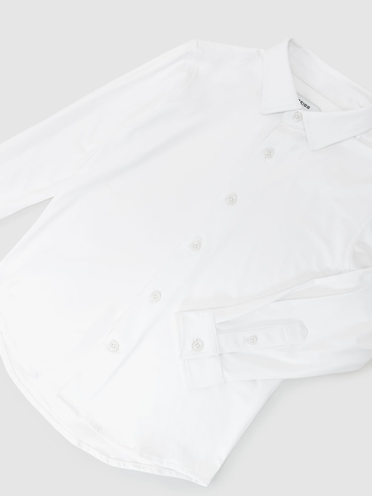 Reiss Voyager Stretch Long-Sleeve Slim-Fit Travel Shirt - Afbeelding 1 van 3