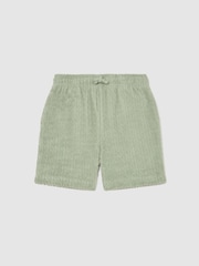 Reiss Green Tide 3-9 yrs Towelling Drawstring Shorts - Image 1 of 3