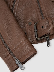 Atelier Grained-Leather Oversized Biker Jacket - Image 8 of 8