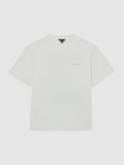 Reiss White Splash Cotton Dive-Print Relaxed-Fit T-Shirt - Image 2 of 6