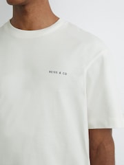 Reiss White Splash Cotton Dive-Print Relaxed-Fit T-Shirt - Image 4 of 6