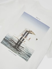 Reiss White Splash Cotton Dive-Print Relaxed-Fit T-Shirt - Image 7 of 7