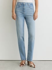 Reiss Light Blue Aubrey Petite Slim Straight-Leg Jeans - Image 3 of 11