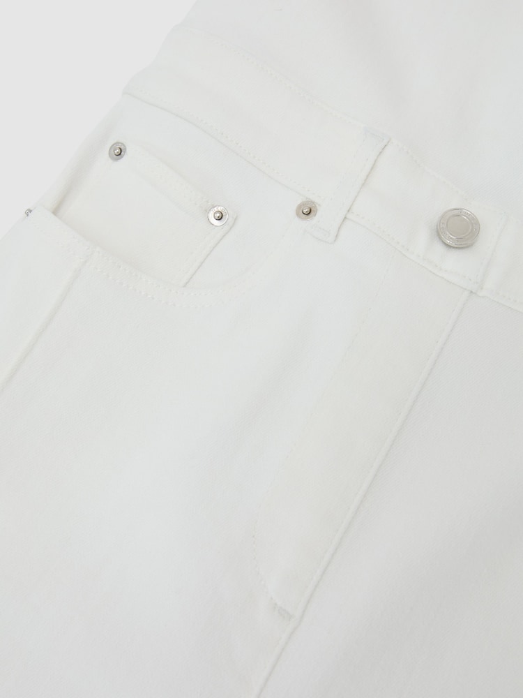 Reiss Cream Rose Wide-Leg Racer-Back Denim Jumpsuit - Image 7 of 7