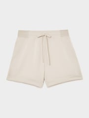 Reiss Neutral Phoebe Premium Interlock Drawstring Shorts - Image 2 of 5