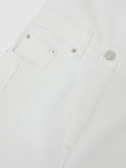 Reiss Cream Rose Petite Wide-Leg Racer-Back Denim Jumpsuit - Image 7 of 8