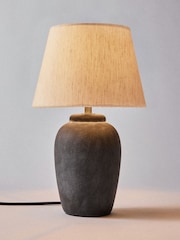 The Set 2 Pack Black/Cream Textured Ceramic Small Table Lamps - Image 3 of 5