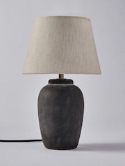 The Set 2 Pack Black/Cream Textured Ceramic Small Table Lamps - Image 5 of 5