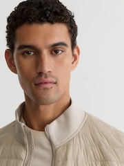 Reiss Light Stone Freddie Hybrid Quilt and Interlock Zip Jacket - Image 3 of 7