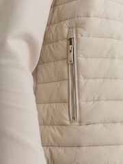 Reiss Light Stone Freddie Hybrid Quilt and Interlock Zip Jacket - Image 6 of 7
